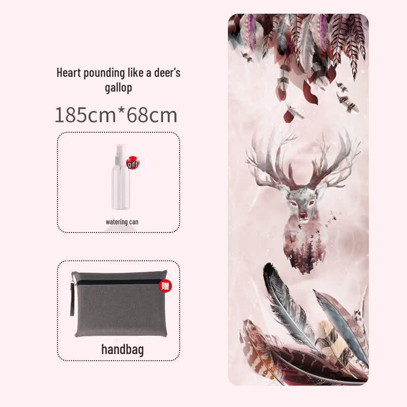 LISM Heartbeat Deer Suede Yoga Mat Towel
