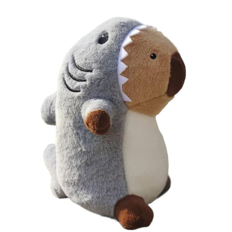 Kawaii Shark Capybara Plush Toy Cartoon Animal Pillow Sofa Cushion Capibara Ornament Doll Room Decorate Birthday Christmas Gifts