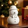 DIY Painting Snowman Figurines 3D Printed Figurine, Small Tabletop Statue with Gift for Christmas Scarf/Necktie, Decorative Holiday Ornament