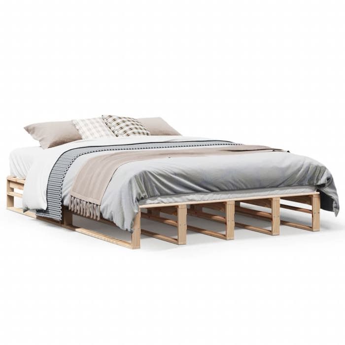 VidaXL Bed Frames 140x200 Cm Solid Pine Wood, Bed, Solid Wood Bed Frame, Bedroom Furniture, Frame of 850842