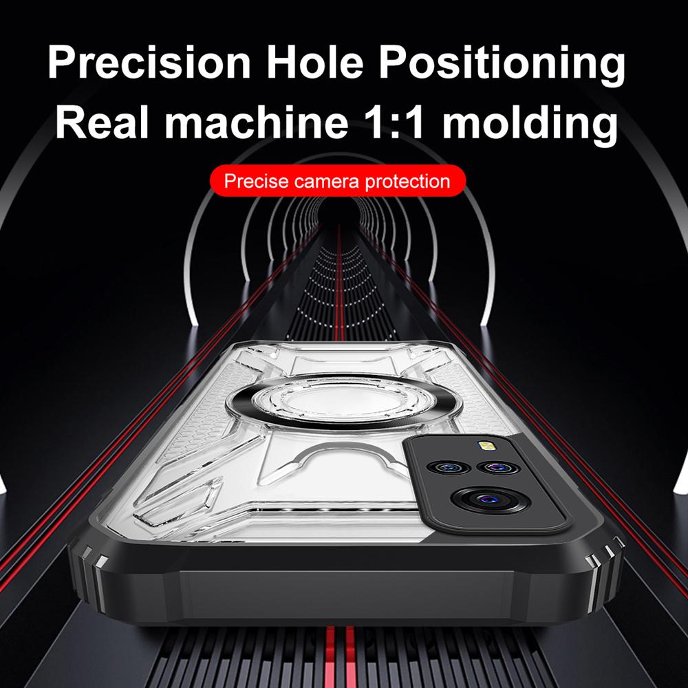 KEYSION Transparente magnetische Hülle für VIVO V29 5G Weiches Silikon+PC Robuste stoßfeste Handy-Rückseite für für VIVO V29 5G