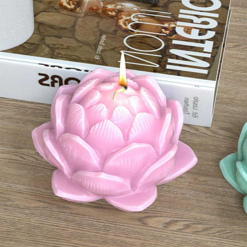 DIY Lotus Candle Silicone Molds 3D Flower Bud Shape Lotus Resin Drops Glue Plaster Crafts Mold Hand Soap Making Tool Home Gift