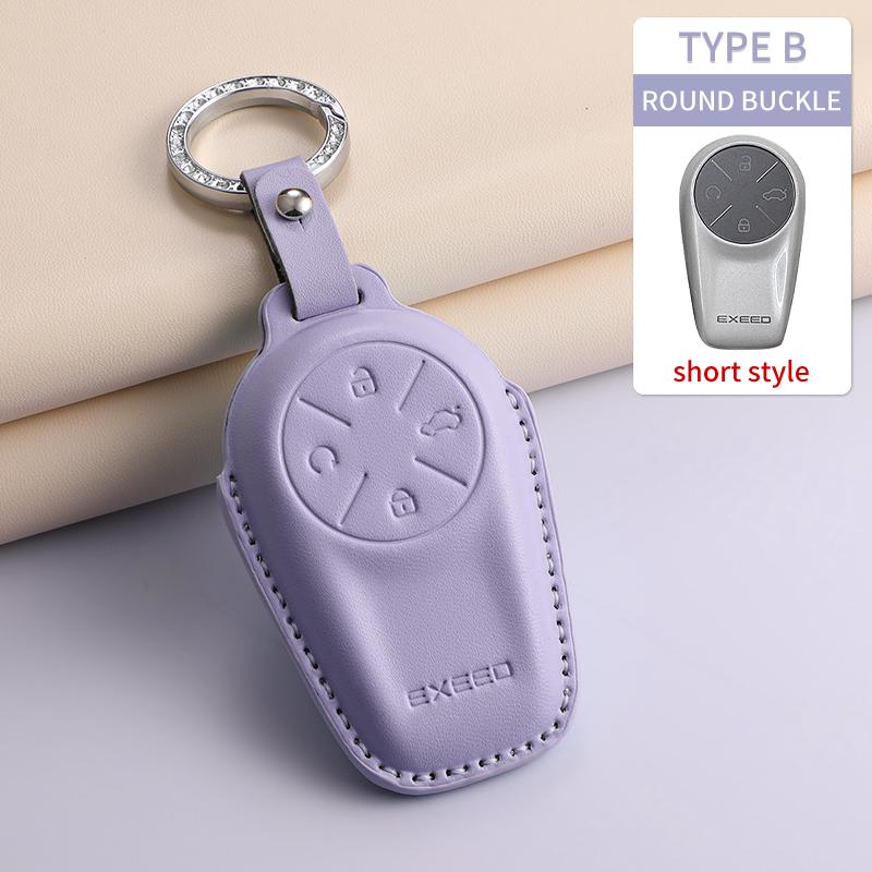For Chery Exeed Et Txl Starway Vx Starlightrun C-Dm Car Keychain Protection Case Pu Car Remote Case Cover Shell Fashion Keychain