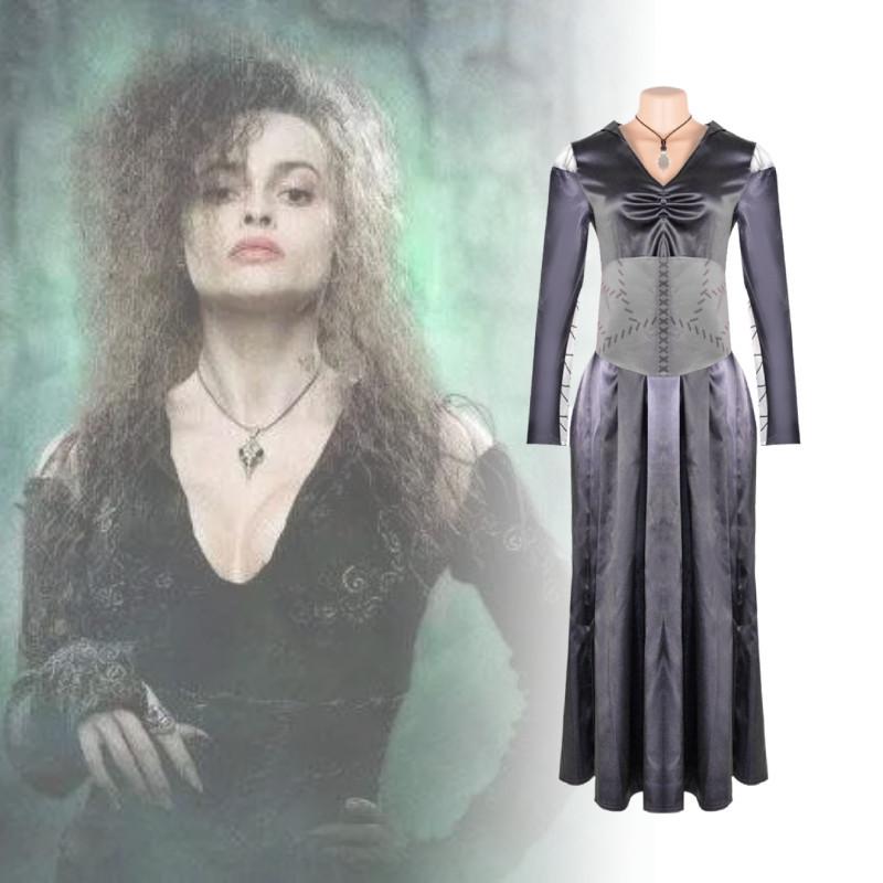 Bellatrix Harry Potter Lestrange Cos Retro Schwarze Königin Cosplay Vintage Outfit