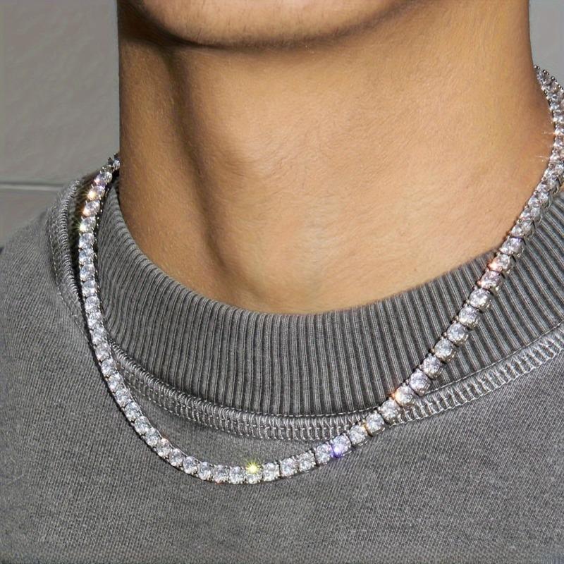 Elegante Cubaanse Ketting Zirconia Ketting Sleutelbeenketting Cz Diamanten Schitterende Glanzende Bling Hanger Dames Mode Bruiloft Sieraden 28in