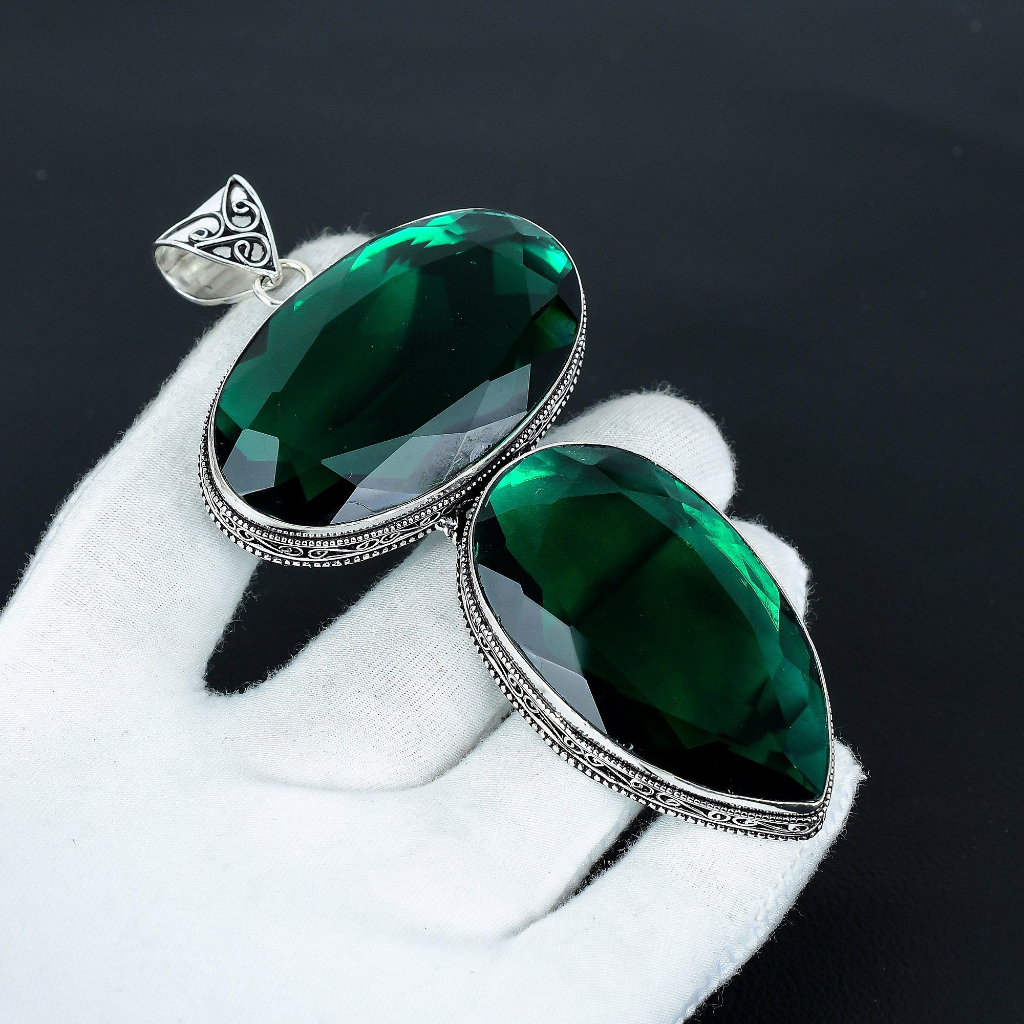 

Зеленый Турмалин Гигантский Размер Драгоценный Камень Ручной Работы 925 Стерлинговое Серебро Ювелирная Подвеска, Подвеска Большого Размера для Подарков, Подвеска с Двойным Турмалином 2.54 зелёный