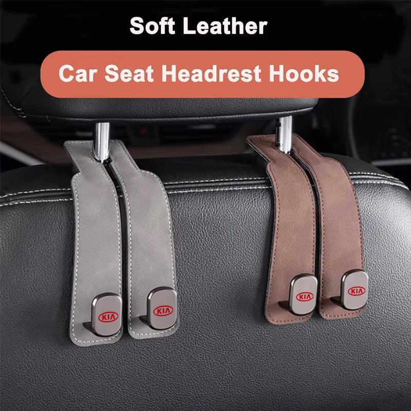 Car Seat Back Headrest Suede Hooks Organizer Holder Clips Accessories For Kia Morning Picanto Rio Stonic Sportage Ceed Optima Fo Jby123