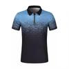Summer Flat Cloth Polo Shirt Zip Men's Printed Crushed Dot Polo Shirt Men's Short Sleeve T-Shirt Top
