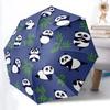 1pc Panda Bamboo Automatic Open/close, All-Season Portable Folding Umbrella, Travel, Everyday, Formal Events - Compact Luxury Parasol, Outdoor Accesso