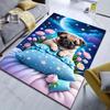Pug Under The Stars Creative Print Carpet for Living Room Bedroom Bedside Sofa Table Floor Mat Home Area Rug Decor for Gifts