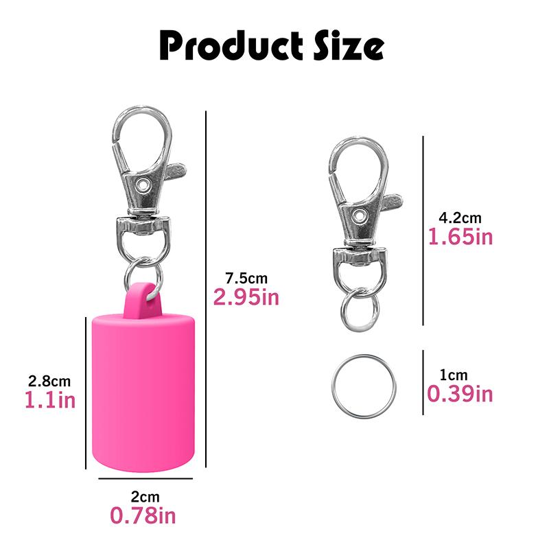 Practical Silicone Keychain Cap Accessories Portable Durable Holder Keychain Compatible For Lipgloss Storage And Balm Cap