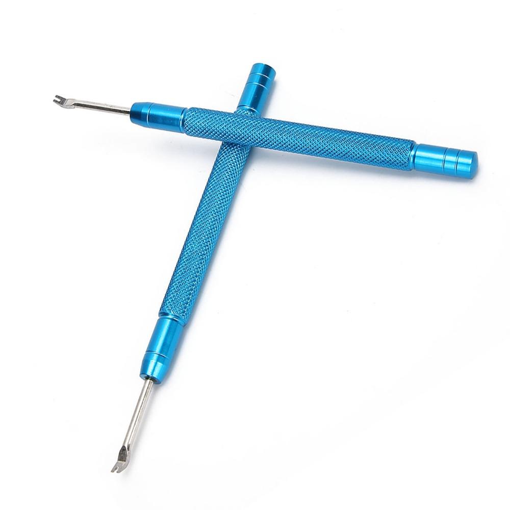 2 Stück Verschleißfeste Blaue Uhrenreparaturwerkzeuge Legierungsstahl 9,2 cm Zeigerabzieher Zange Zeigerheber Gabel Uhrmachergebrauch