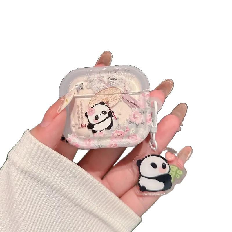 Chinese Style Panda AirPods 1 Protective Case Pro1 Wireless Bluetooth 1/1 Generation Earphone Case Panda Pendant