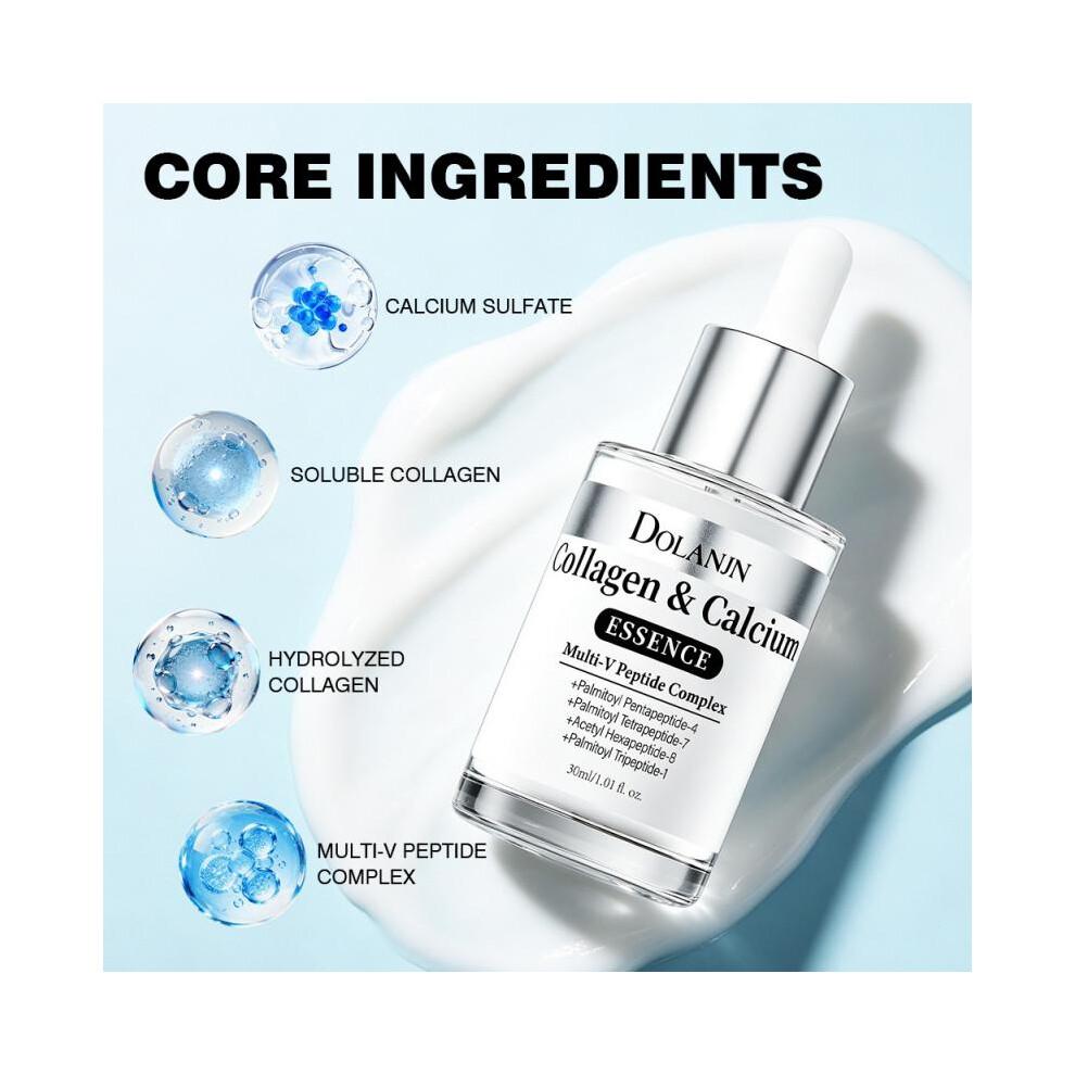 Kollagen-Kalzium-Serum - Peptidkomplex Gesichts-Kalzium-Serum - Anti-Aging Gesichts-Serum - Feuchtigkeitsspendende Straffende Hautformel