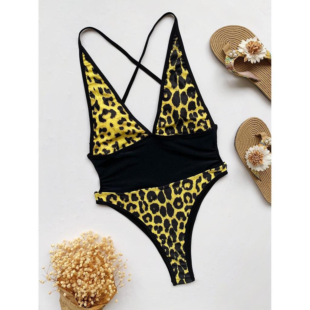 Women One Piece Swimsuit Female Sexy Swimwear Leopard Swimming Suit High Waisted Bathing Suit Monokini Beachwear Swimwear