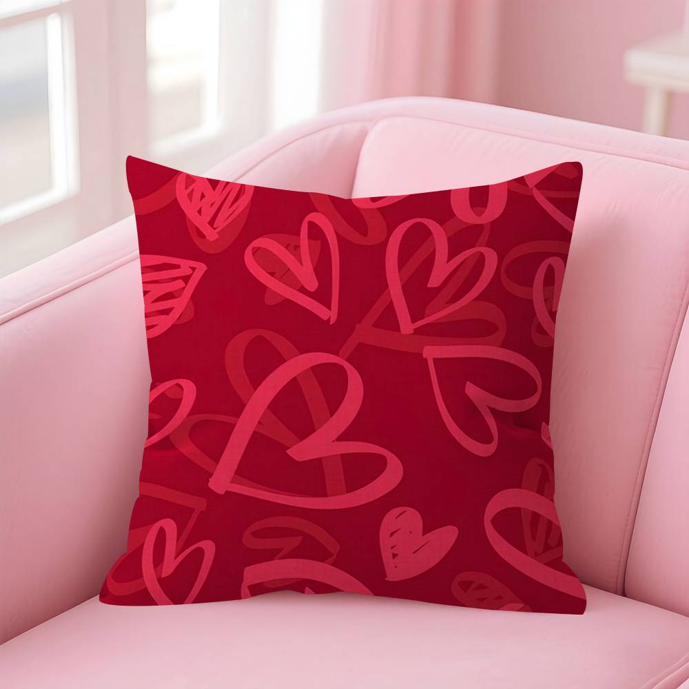 Love Heart Pattern Cushion Cover Car Throw Pillow Case For Sofa Car Christmas Gift 40x40cm 45x45cm