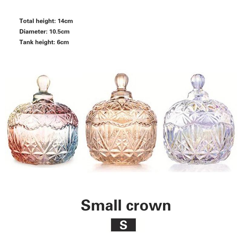 Überdachte Vorratsdose für den Haushalt, Bonbondose aus Kristallglas mit Deckel, kreative Persönlichkeit, Mode, kleiner, zarter Obstteller aus Glas