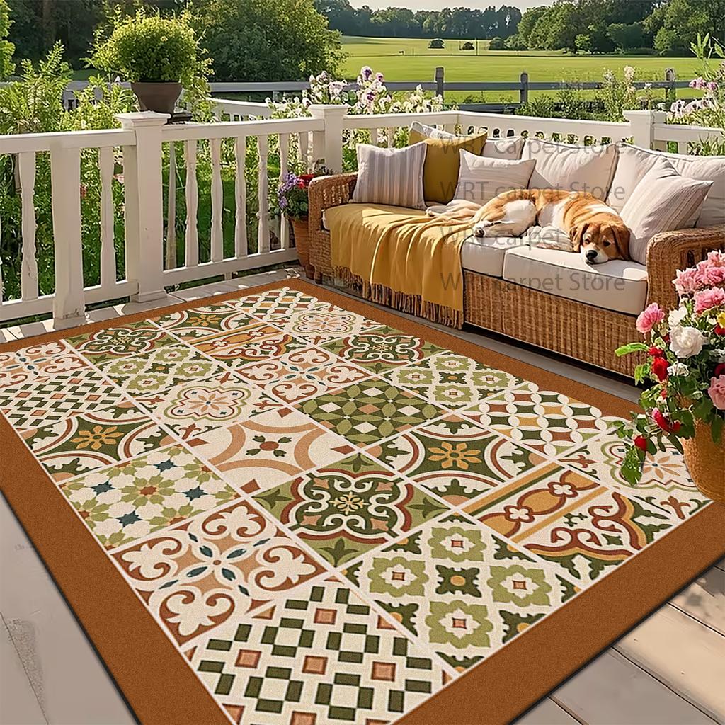 Bohemia Living Room Rugs Decoration coffee tables Ethnic Anti Slip Floor Mats Large Size Short velvet Persian Carpet Washable