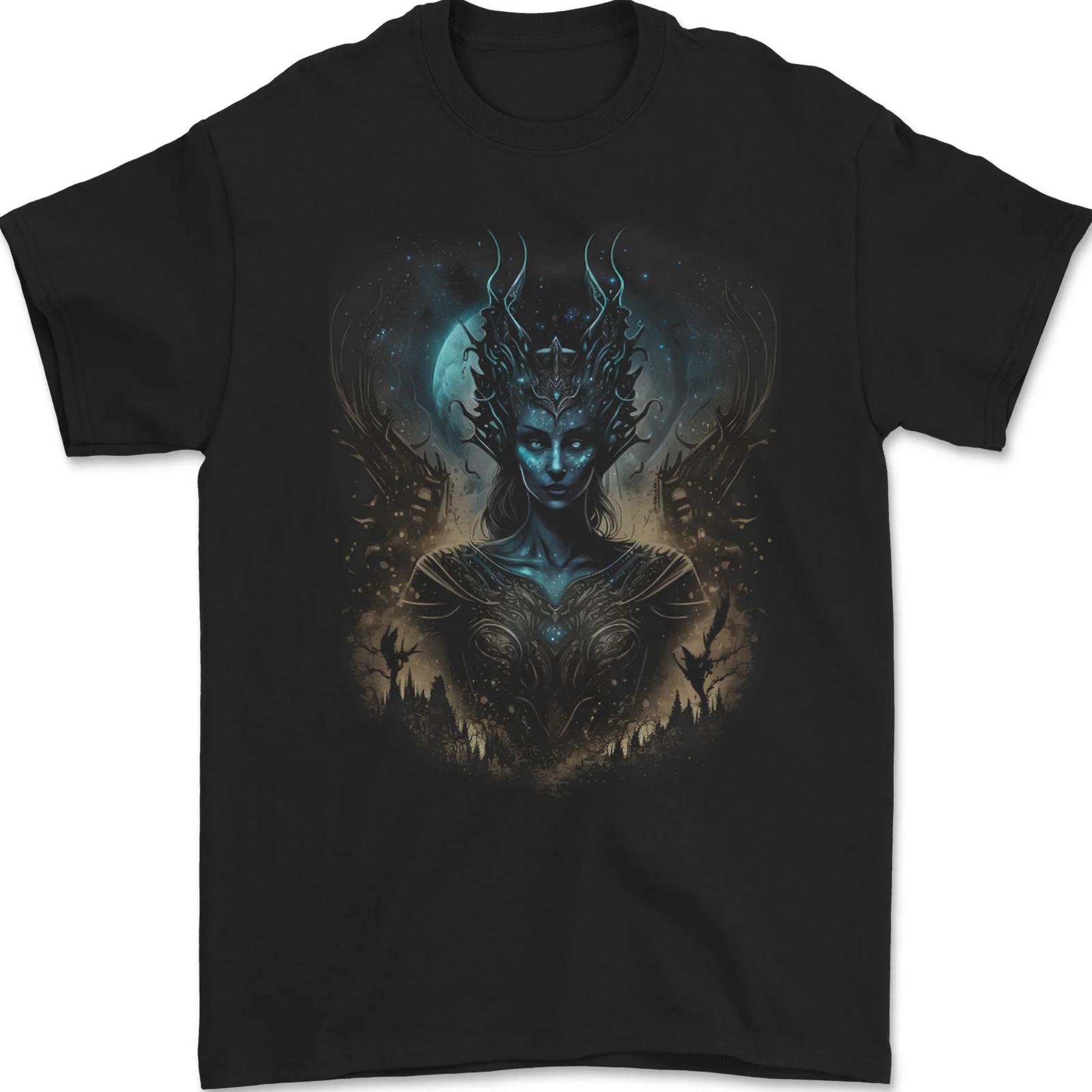 Evil Alien Sorceress Fantasy Witch Halloween Mens T-Shirt 100% Cotton S