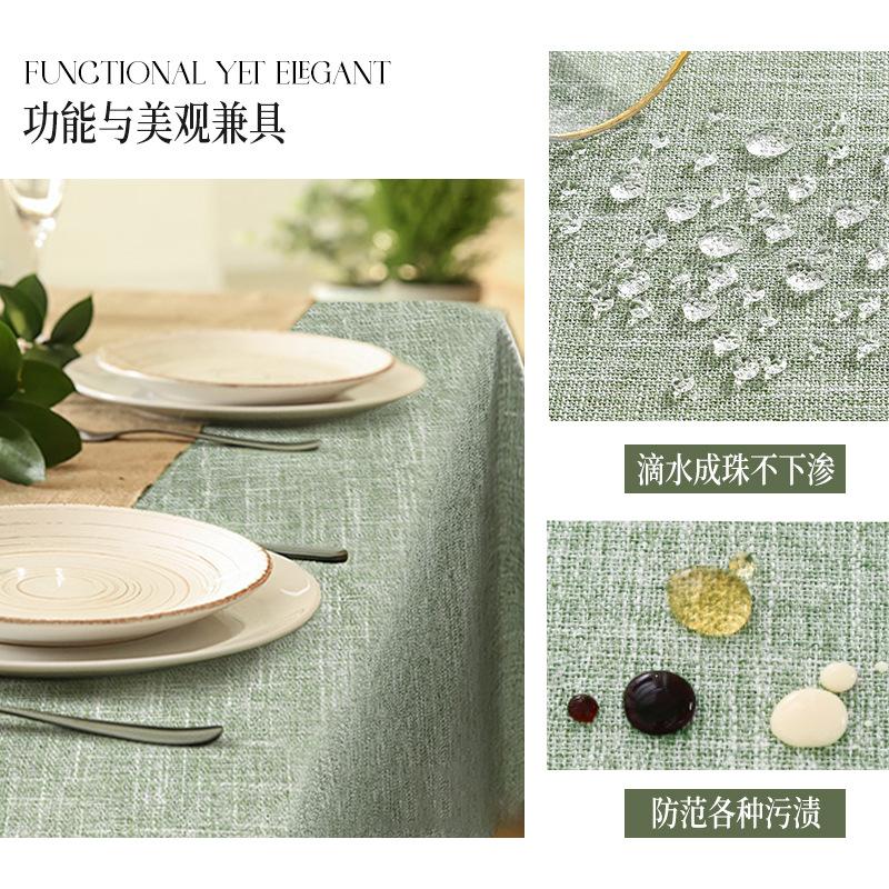 Cotton linen Waterproof Tablecloth Green Table Vintage Dining Table Cover For Christmas kitchen Party Birthday Decor