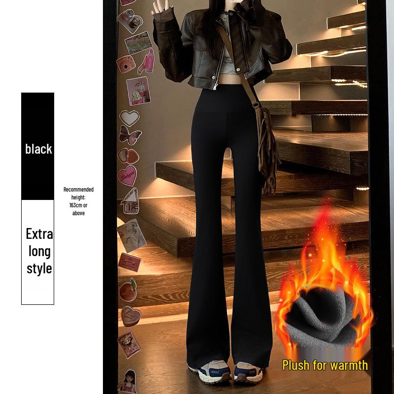 Barbie Hosen mit weitem Bein: Hohe Taille, Hohe Elastizität, Koreanischer Stil Herbst/Winter Leggings für Damen