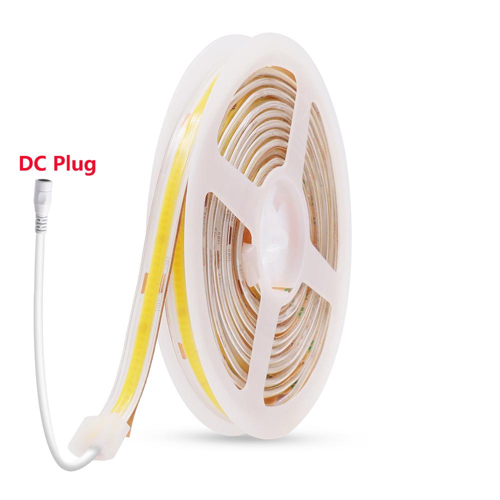 480LED/m COB LED Strip Light 12V 24V DC Plug/2Pin Wire Hight Bright Waterproof Flexible Tape Warm Natural White 5M10M 20M 0.5M