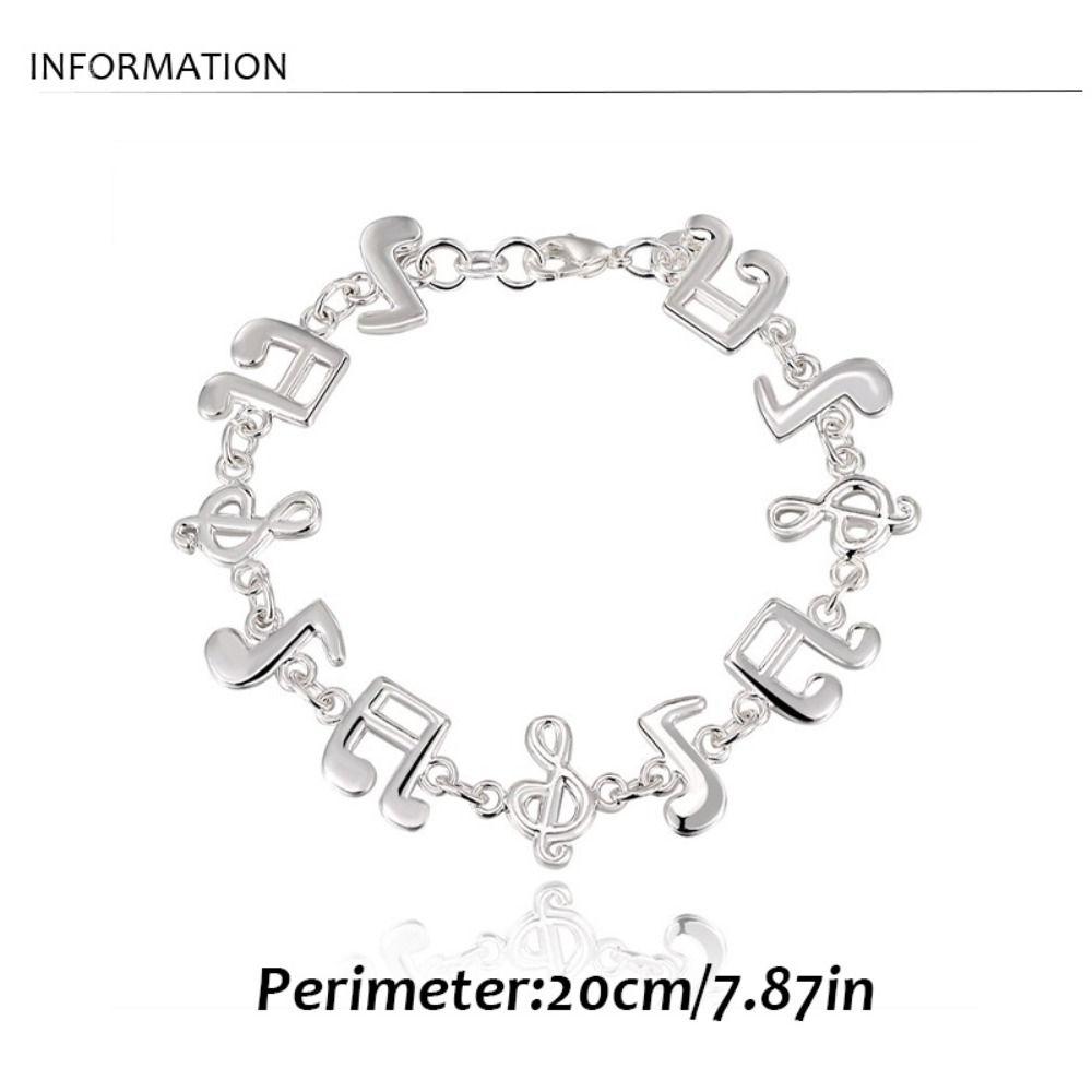Adjustable Silver Bangle Aesthetic Eight Note Hand Chain Beautiful Music Note Bracelet  Girl