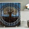 Unique Celtic Tree Shower Curtain 180 X 175Cm Waterproof Bath Decor In Gold Blue For Bathroom Aesthetic Home Decoration Artistic