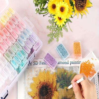 Bead Storage Box Large Capacity Multiple Compartments Transparent Design Rhinestones Painting Storage Container