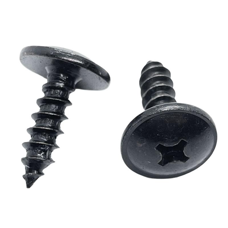 10pcs Black Self-tapping Screws 6mm Big Head 16mm for Car Motorcycle Bumper Fender Engine Guard