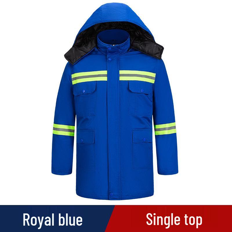 Reflective Cotton Work Jacket for Road and Landscaping Crew - Winter Cold-Proof for Sanitation, Traffic, and Property Management.