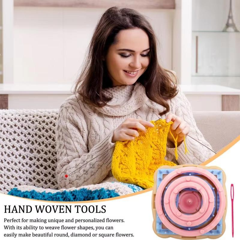

Набор для вязания цветов, Набор ткацкого станка для начинающих для цветов, Портативная цветная вязальная машина