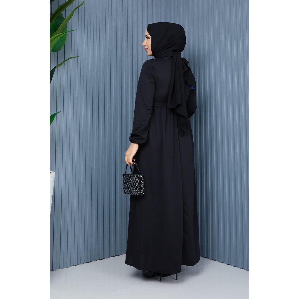 Gathered Waist Dress Plum