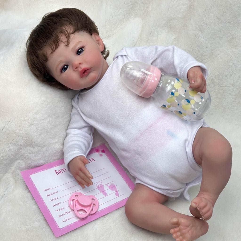 45CM Washable Lifelike Soft Hand-painted Simulation Baby Reborn Doll Children Accompany Play Doll