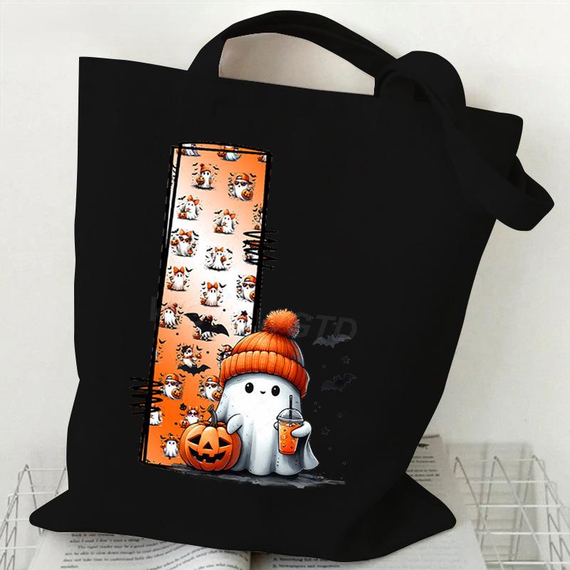 New Halloween 26 Letter Print Fashion Shoulder Bag Multi-function Portable Handbag Casual Versatile