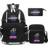 3 Stück/Set Cartoon-bedruckter Rucksack Große Kapazität Schultasche Schüler Junge Mädchen Schultasche Outdoor Laptop Große Kapazität Wasserdichte Reisetasche