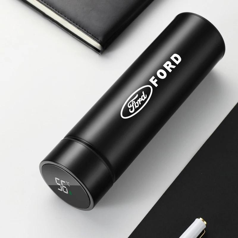 Car Sticker Hot For Ford Car Insulated Cup 500ml Water Cup Coffee Tea Thermos For Ford S MAX Ranger Focus Fiesta Mondeo Kuga Mus