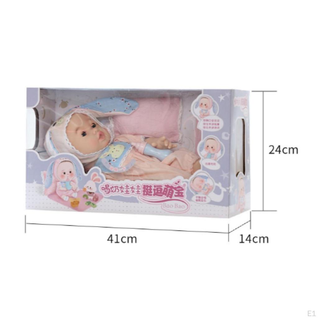 Interactive Infant Doll Pretend Play with Accessories SoftBodied Toy for Young Children,