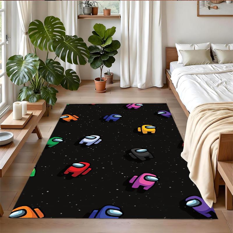 Anti‑Slip Crystal Velvet Floor Rug, Among Us Design Carpet for Indoor Living Bedroom Home Decoration