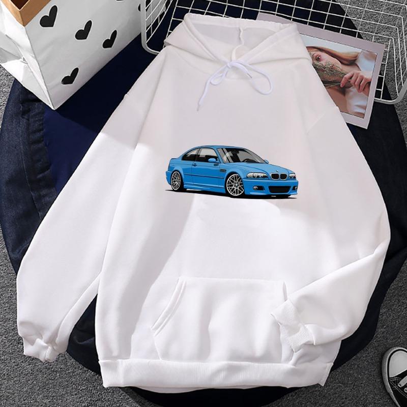 46 Car Printing Hoodies Women Men Long Sleeve Hooded Sweatshirts Unisex Casual Streetwear Y2K Street Fashion Pullover Clothing