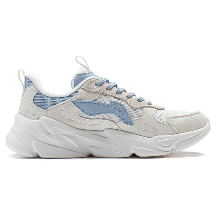 Li Ning Firefly Abrasion Resistant Slip Resistant Low Top Casual Shoes Women's White Blue AGCT388-3