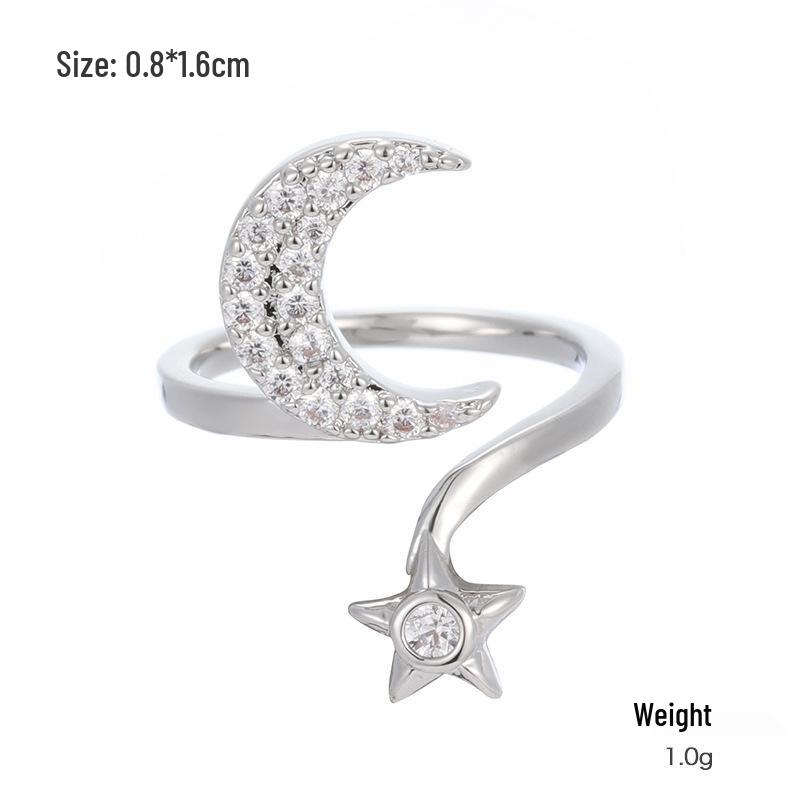Kenjie Gold-Plated Copper Zircon Women's Adjustable Ring - Stylish Autumn/Winter Design