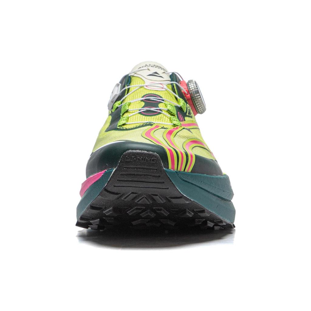 Li Ning Dilu Pro Slip Resistant Abrasion Resistant Low Top Trail Running Shoes Men's Yellow Green ARNT001-4