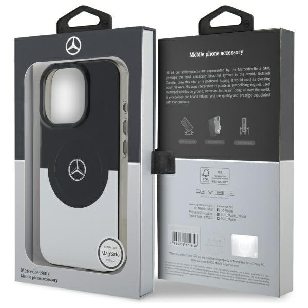 Mercedes Mehmp16X23Hbigk Iphone 16 Pro   Max 6.9 Czarny Srebrny/Black Silver Hardcase Double Layer Bicolor Magsafe