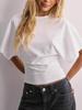 2025 Koreansk Stil Dam Rundhalsad Kortärmad Lös T-shirt - Mångsidig Enfärgad Sommartopp