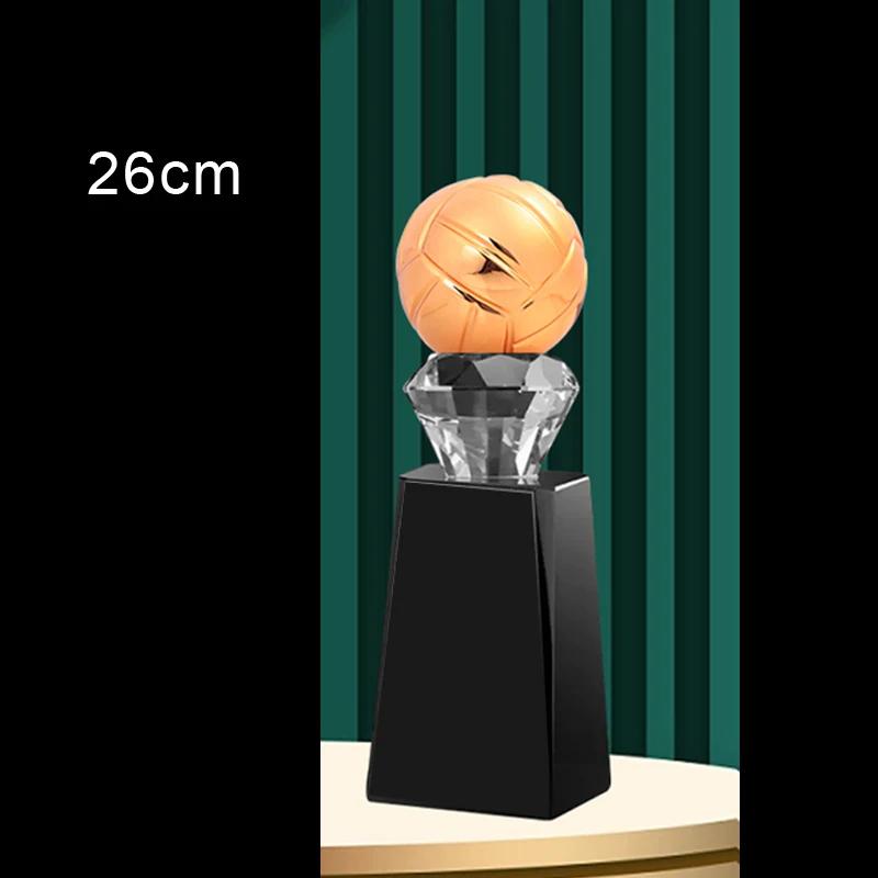 Customized Table Tennis and Volleyball Balls, Crystal Trophy, Gold Silver Copper, Creative Sports Home Decor Award Souvenir, 1Pc