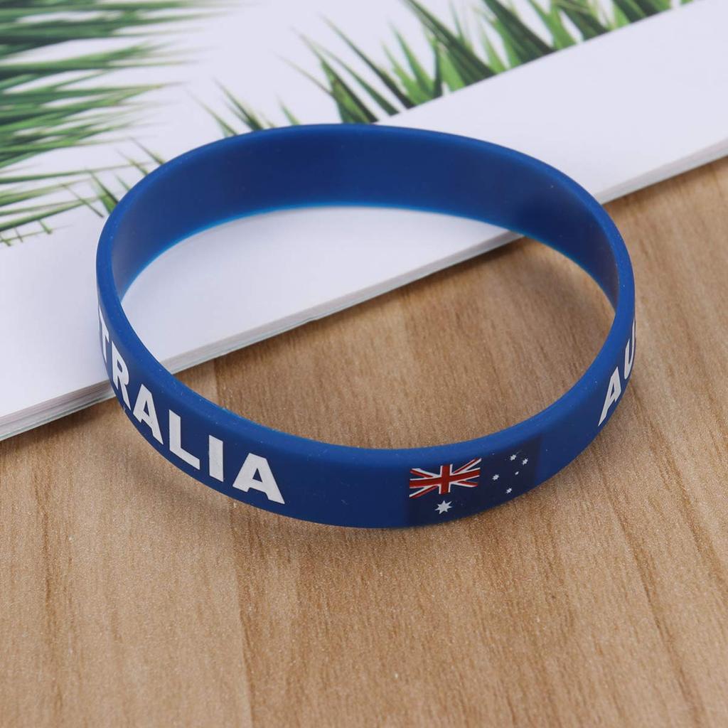 2 stücke Australische Flagge Armband Nationalflaggen Silikonarmband Frauen Männer Australien Sport Gummiband Handschlaufe Armreif Mode-accessoires Geschenke
