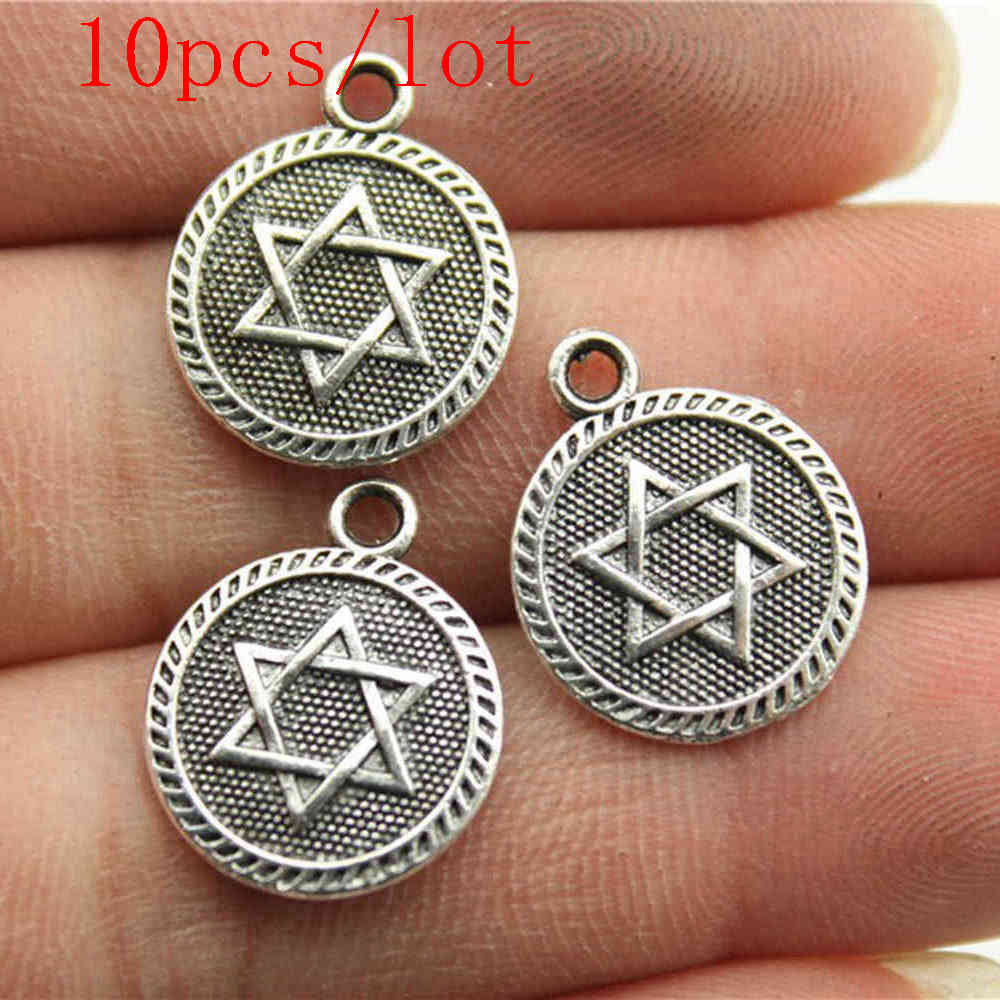Little Hexagram Charms For Jewelry Making Pendant Diy Crafts Accessories