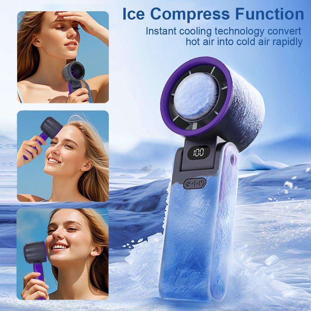 With LED Display Handheld Cooling Fan 100 Speeds Adjustable Small Electric Fan  Cooling Fan