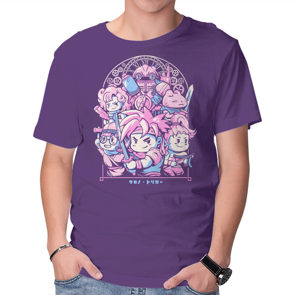 Unisex Crew Neck T-Shirt Chrono Squad Graphic Short Sleeve Casual Tee S